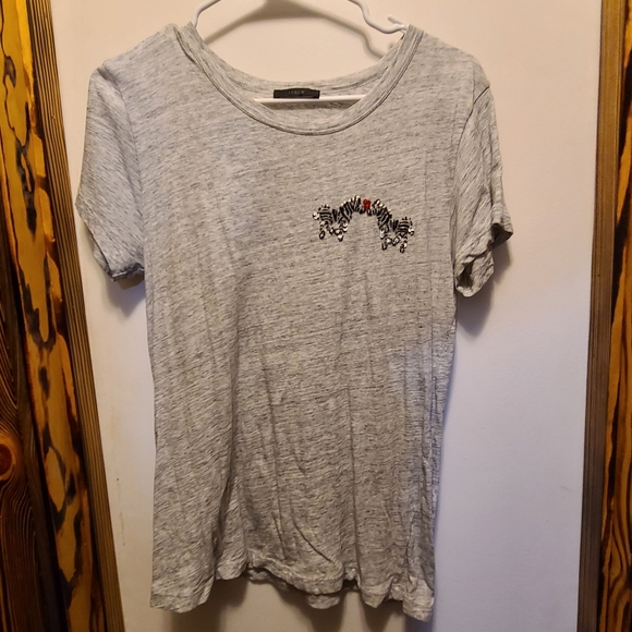 Gray J crew kissing zebra tee shirt - Picture 2 of 3